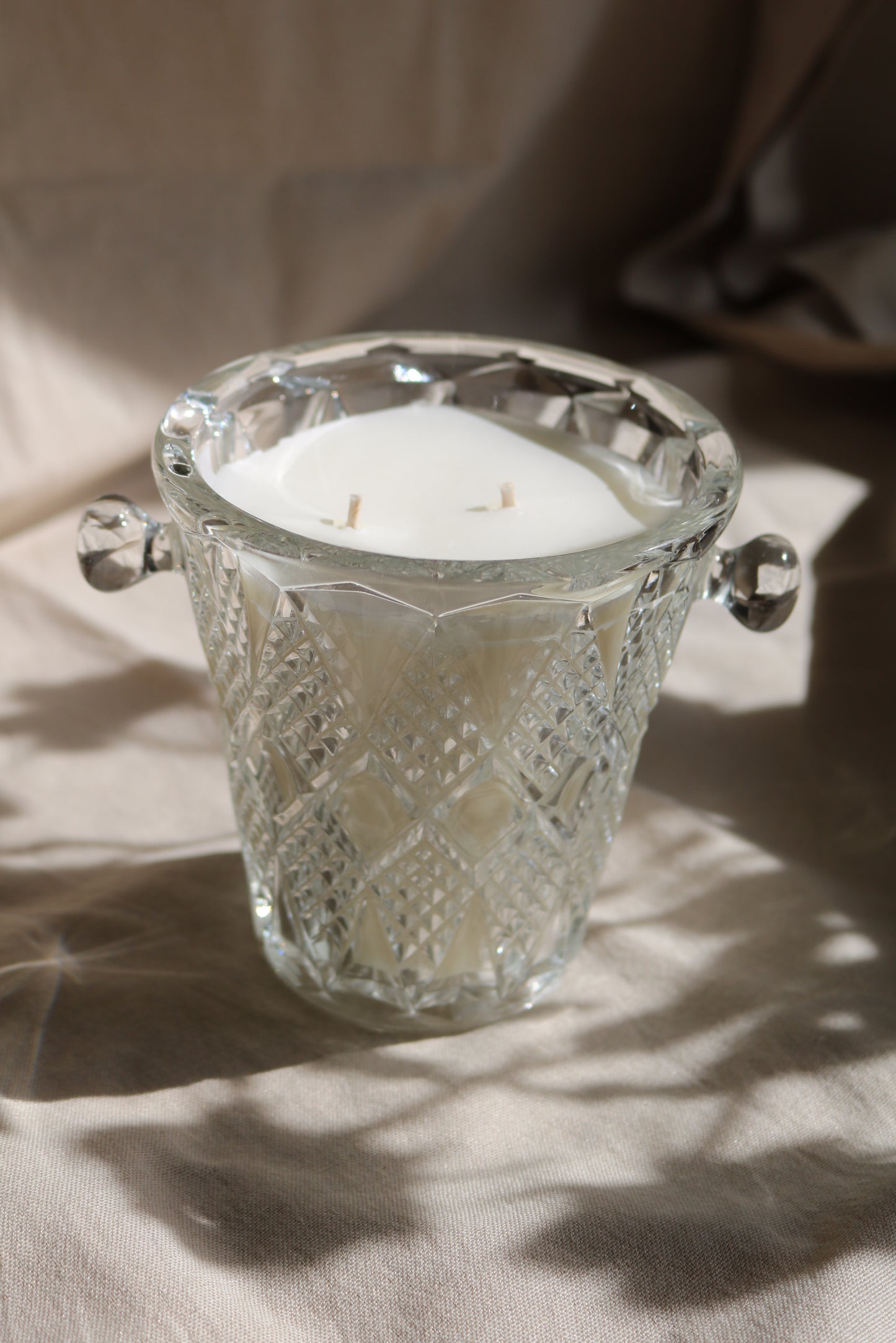 Seau à glaçons en verre cisellé