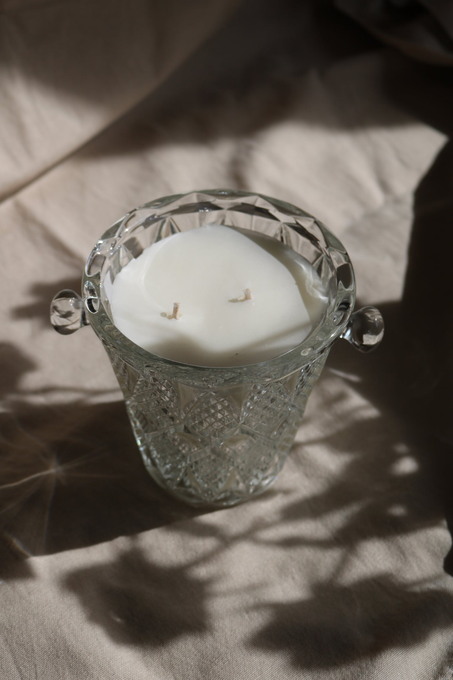 Seau à glaçons en verre cisellé